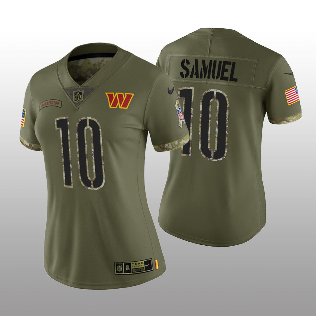 Washington Commanders Curtis Samuel Olive Limited Jersey Salute To Service Women's
