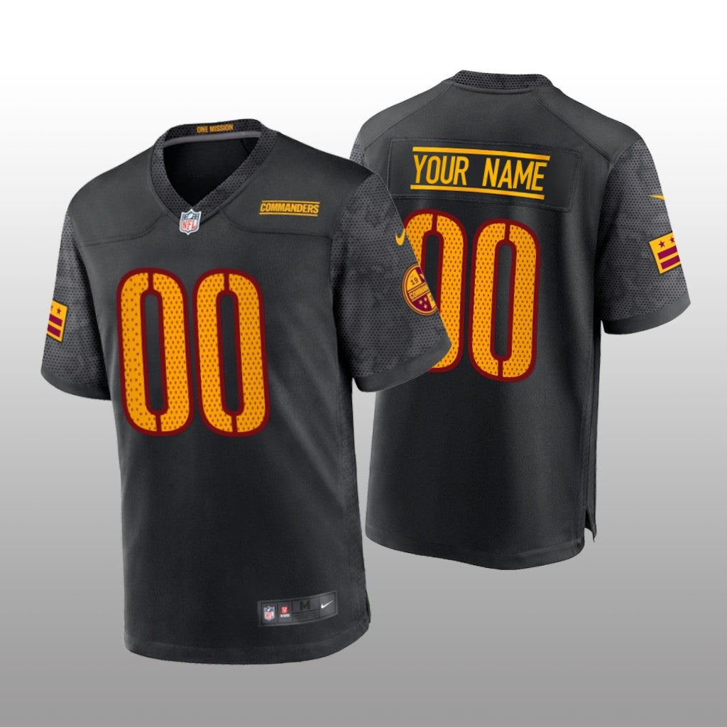 Washington Commanders Custom Black Jersey Alternate Game Youth