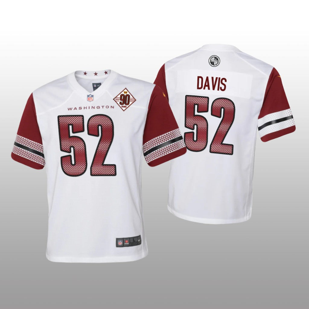 Washington Commanders Jamin Davis White Jersey 90th Anniversary Youth