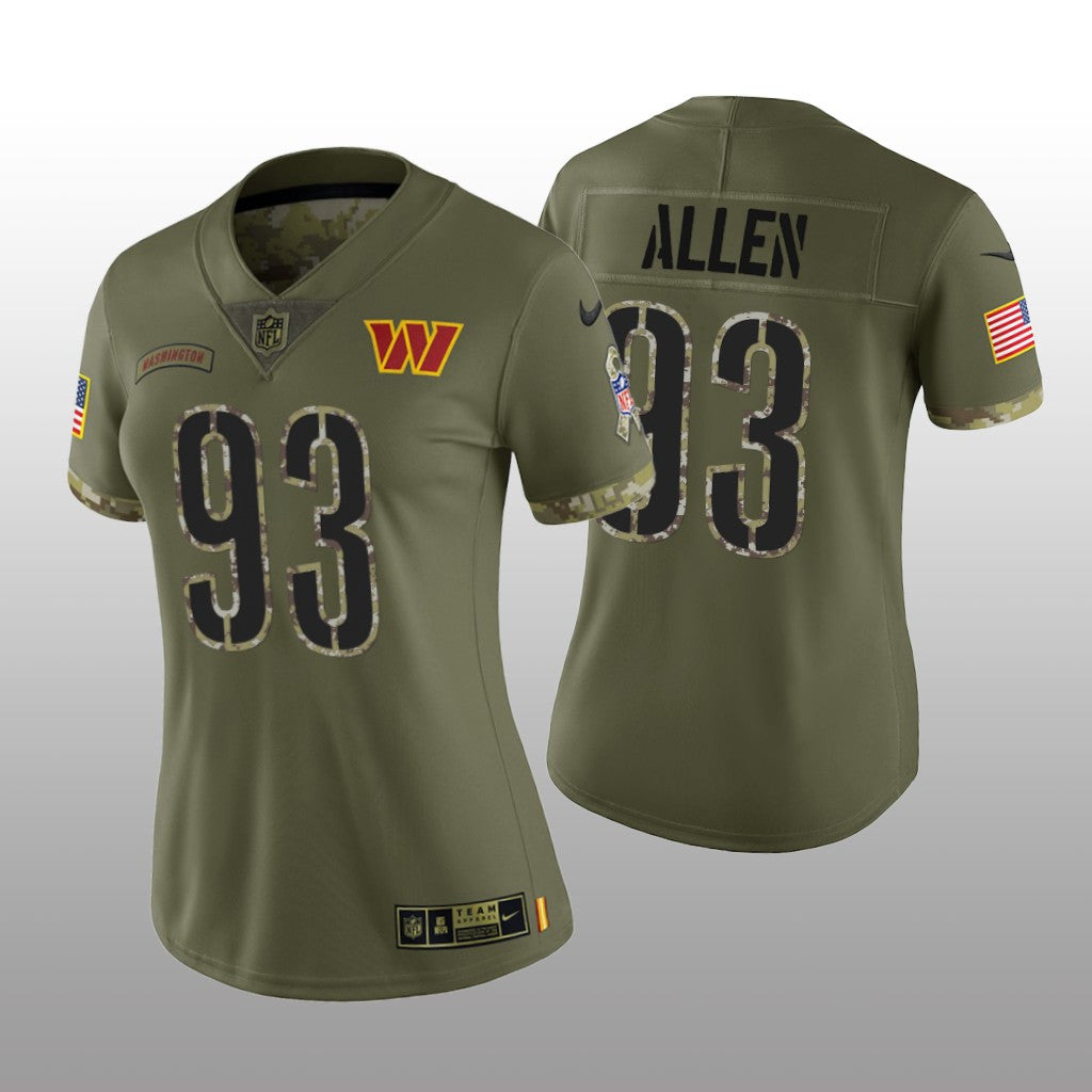 Washington Commanders Jonathan Allen Olive Limited Jersey Salute To Service Women's