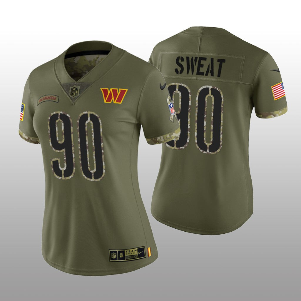 Washington Commanders Montez Sweat Olive Limited Jersey Salute To Service Women's