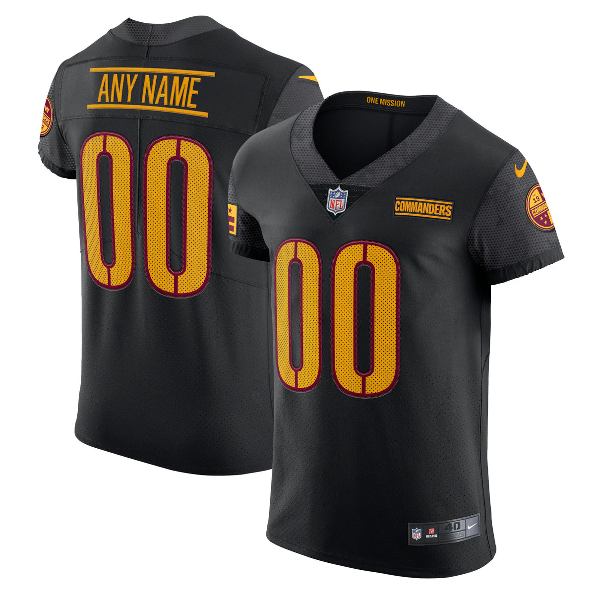 Washington Commanders Nike Vapor Untouchable Elite Custom Alternate Jersey Black