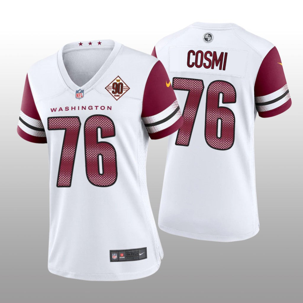 Washington Commanders Samuel Cosmi White Jersey 90th Anniversary Women's