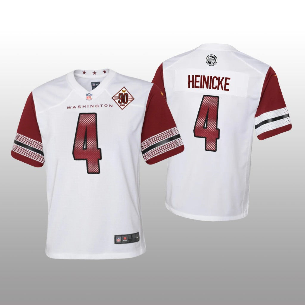 Washington Commanders Taylor Heinicke White Jersey 90th Anniversary Youth