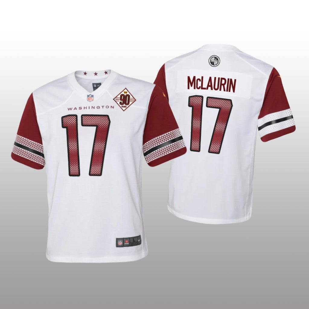 Washington Commanders Terry McLaurin White Jersey 90th Anniversary Youth