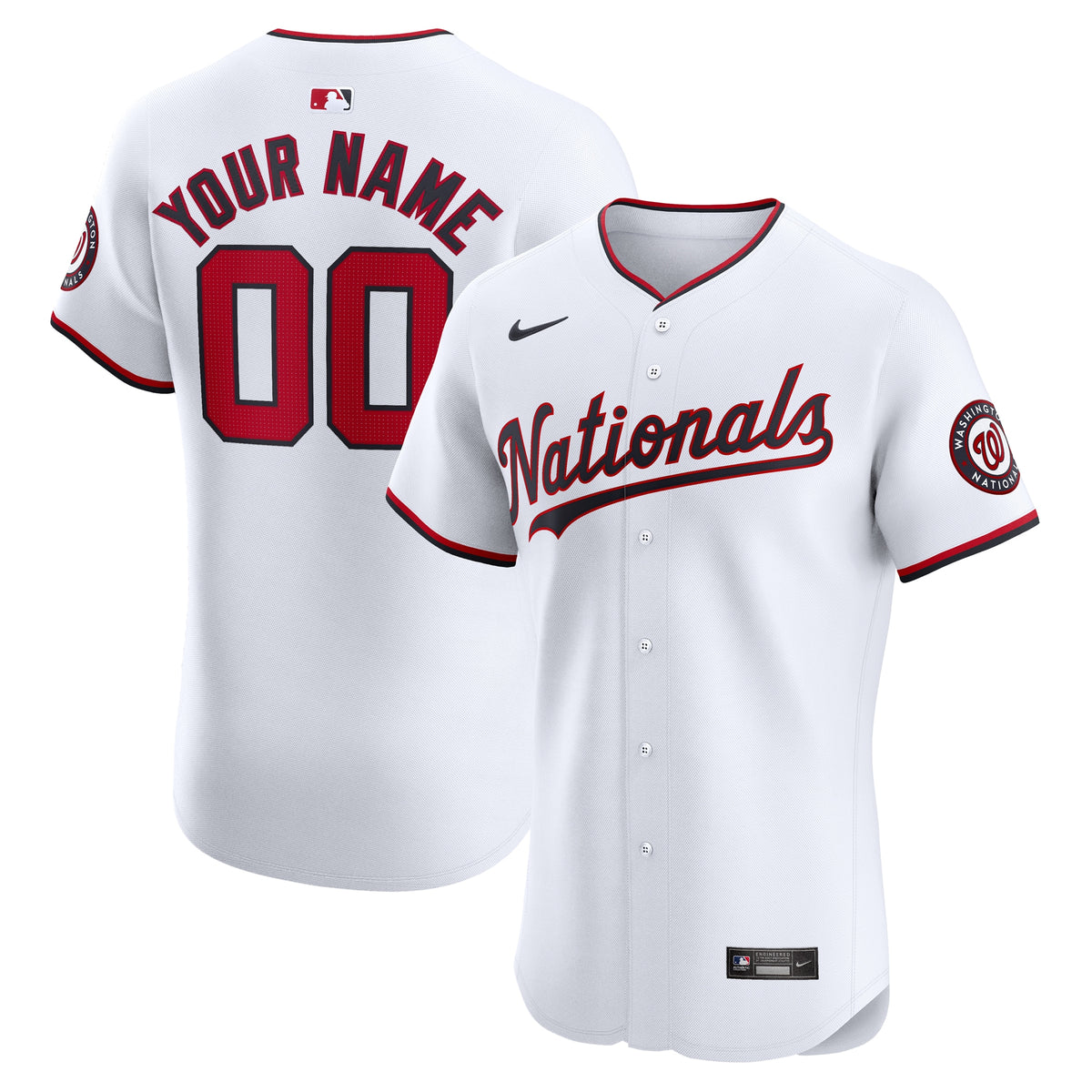 Washington Nationals Nike Home Elite Custom Jersey White