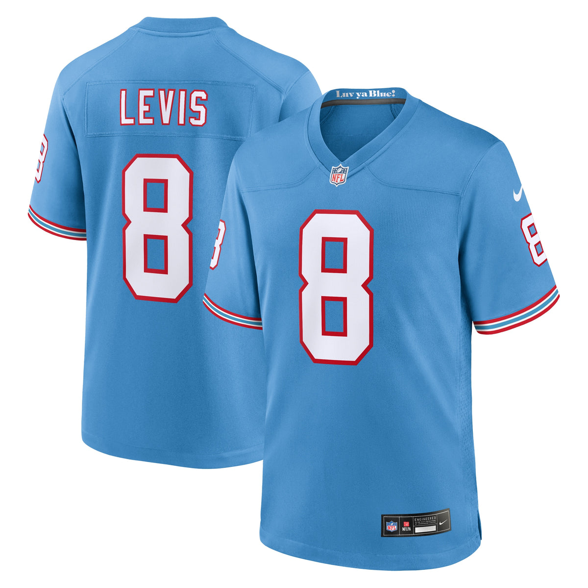 Will Levis Tennessee Titans Nike Oilers Throwback Player Game Jersey Light Blue
