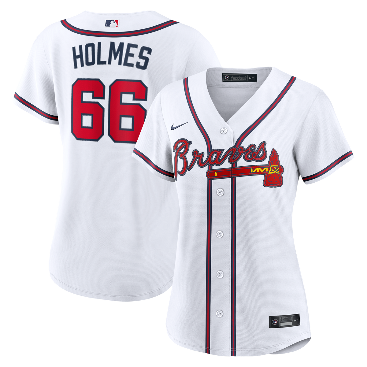 Women's Atlanta Braves Grant Holmes Nike White Home Replica Jersey