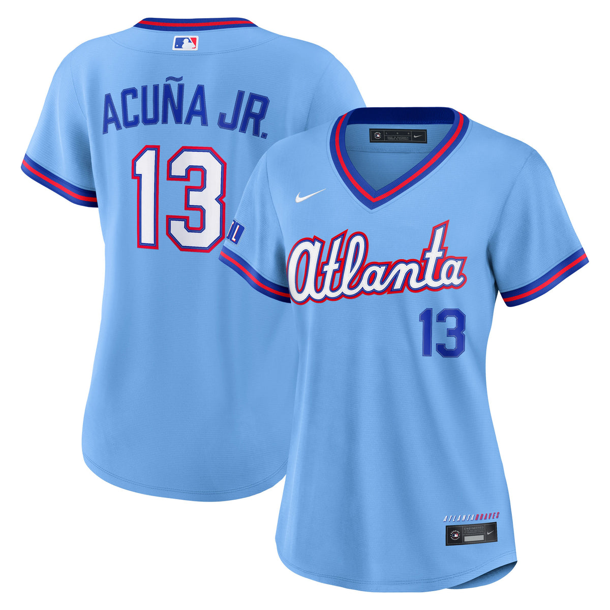 Women's Atlanta Braves Ronald Acuí±a Jr. Nike Powder Blue 2026 City Connect Stadium Jersey
