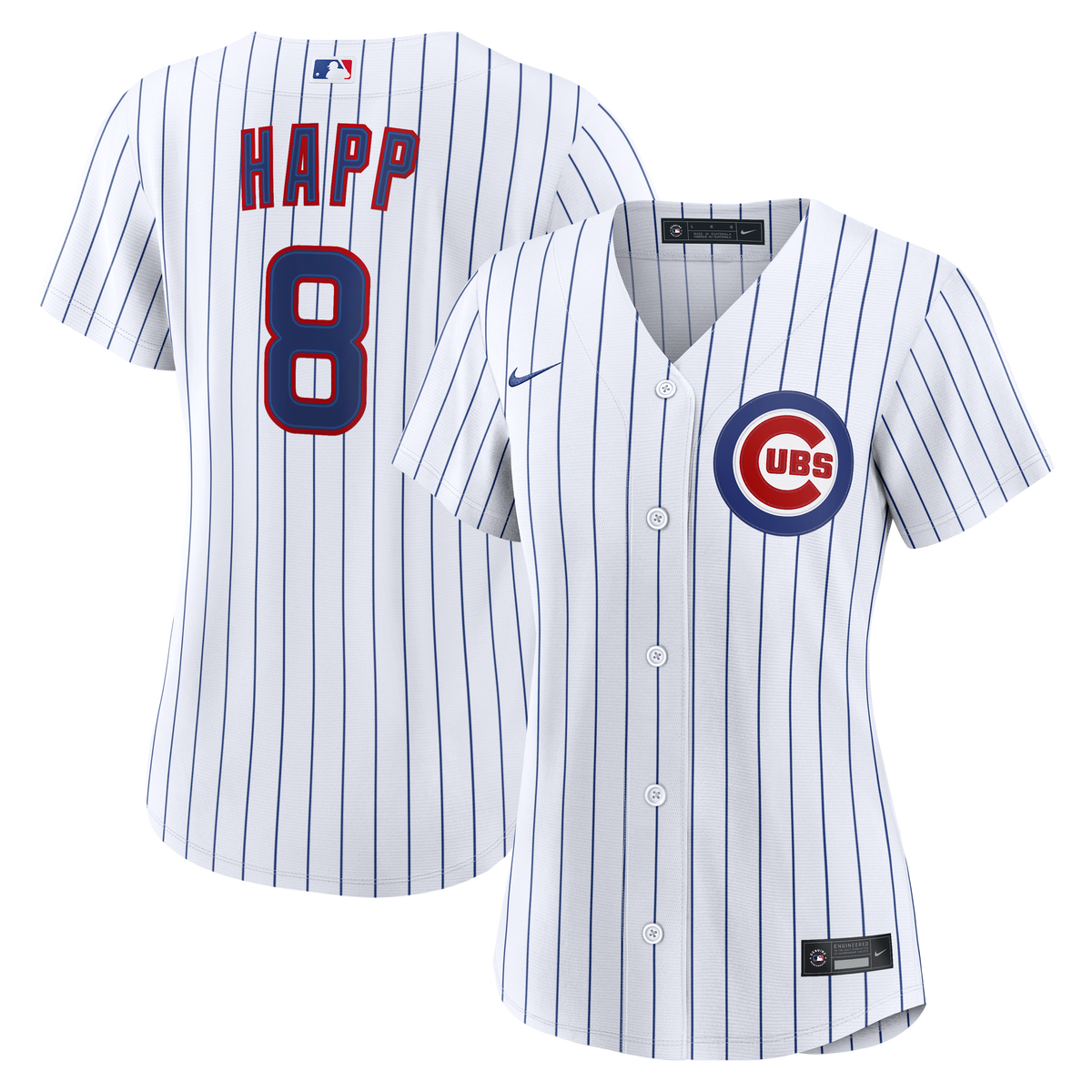 Women's Chicago Cubs Ian Happ Nike White Home Replica Jersey