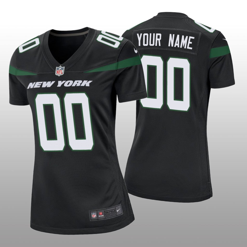 Women's Custom New York Jets Black Game Jersey