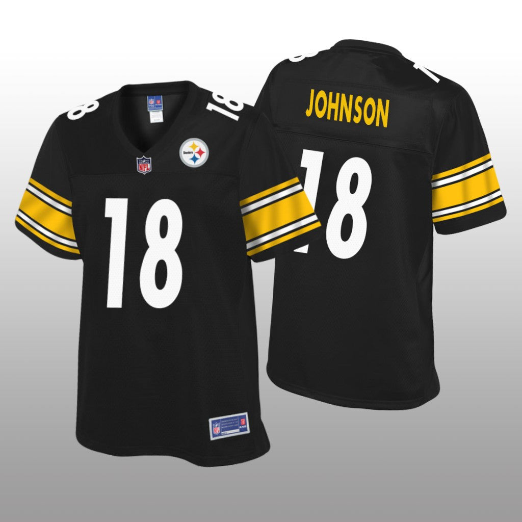 Women's Diontae Johnson #18 Pittsburgh Steelers Black Pro Line Jersey