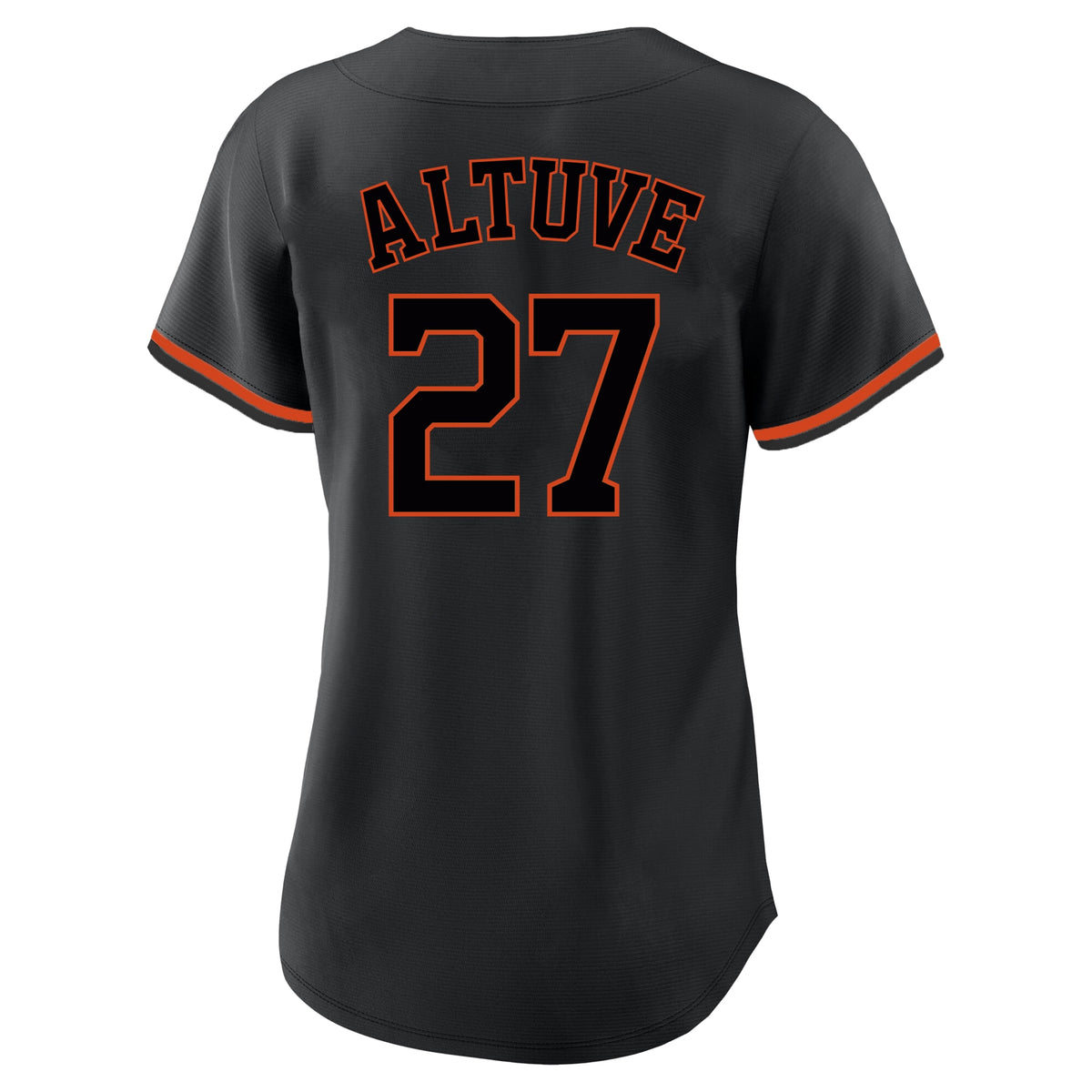 Women's Houston Astros Jose Altuve Profile Black Plus Size Player Name & Number Fashion Jersey