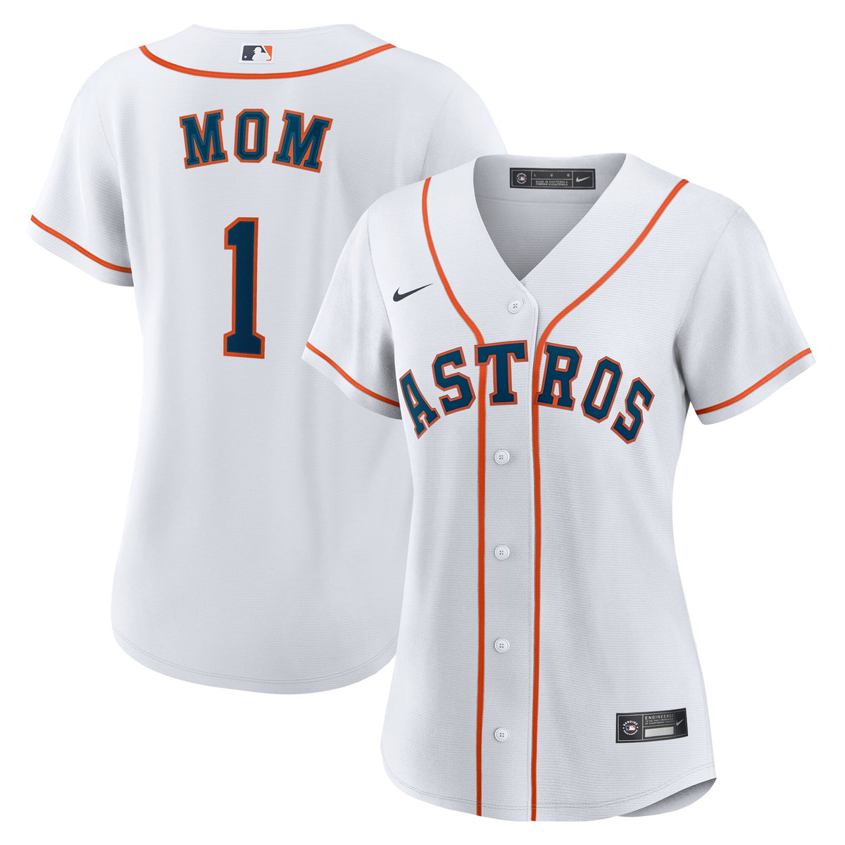 Women's Houston Astros Nike White #1 Mom Home Replica Jersey