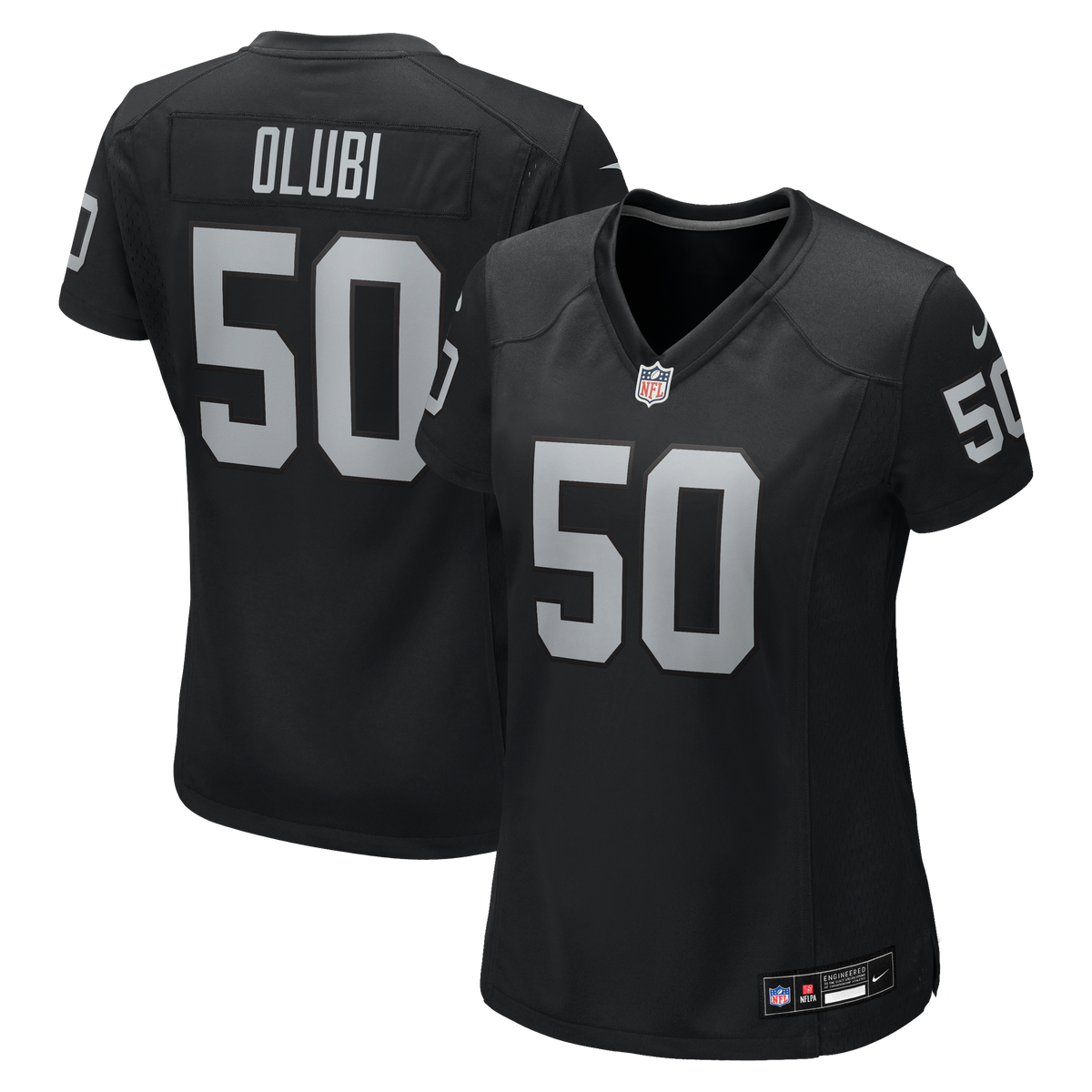 Women's Las Vegas Raiders Segun Olubi Nike Black Team Game Jersey