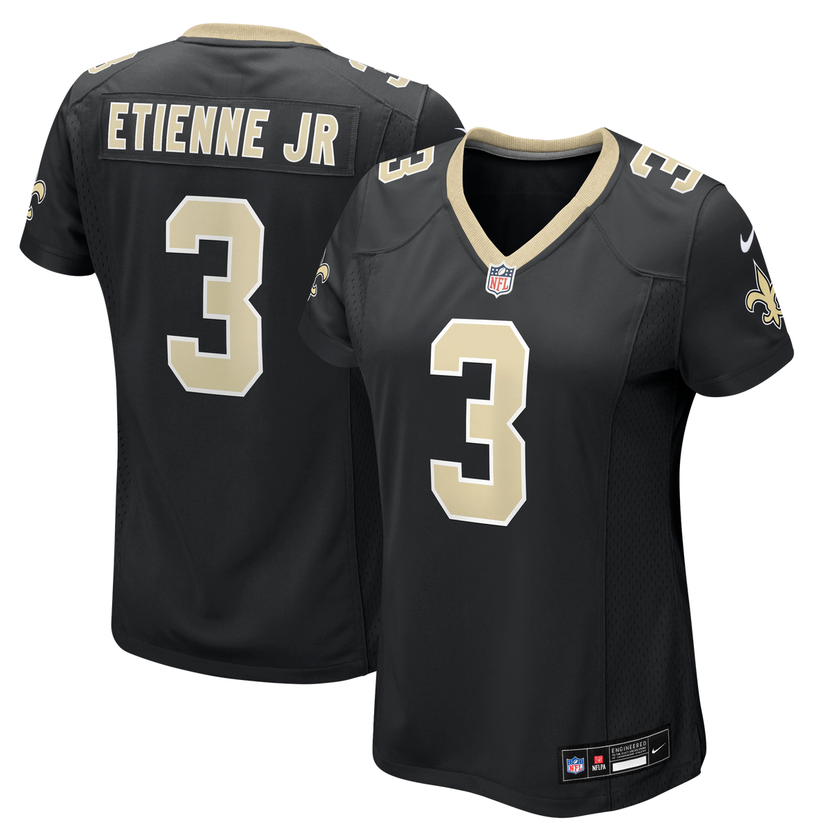 Women's New Orleans Saints Travis Etienne Jr Nike Black Team Game Jersey