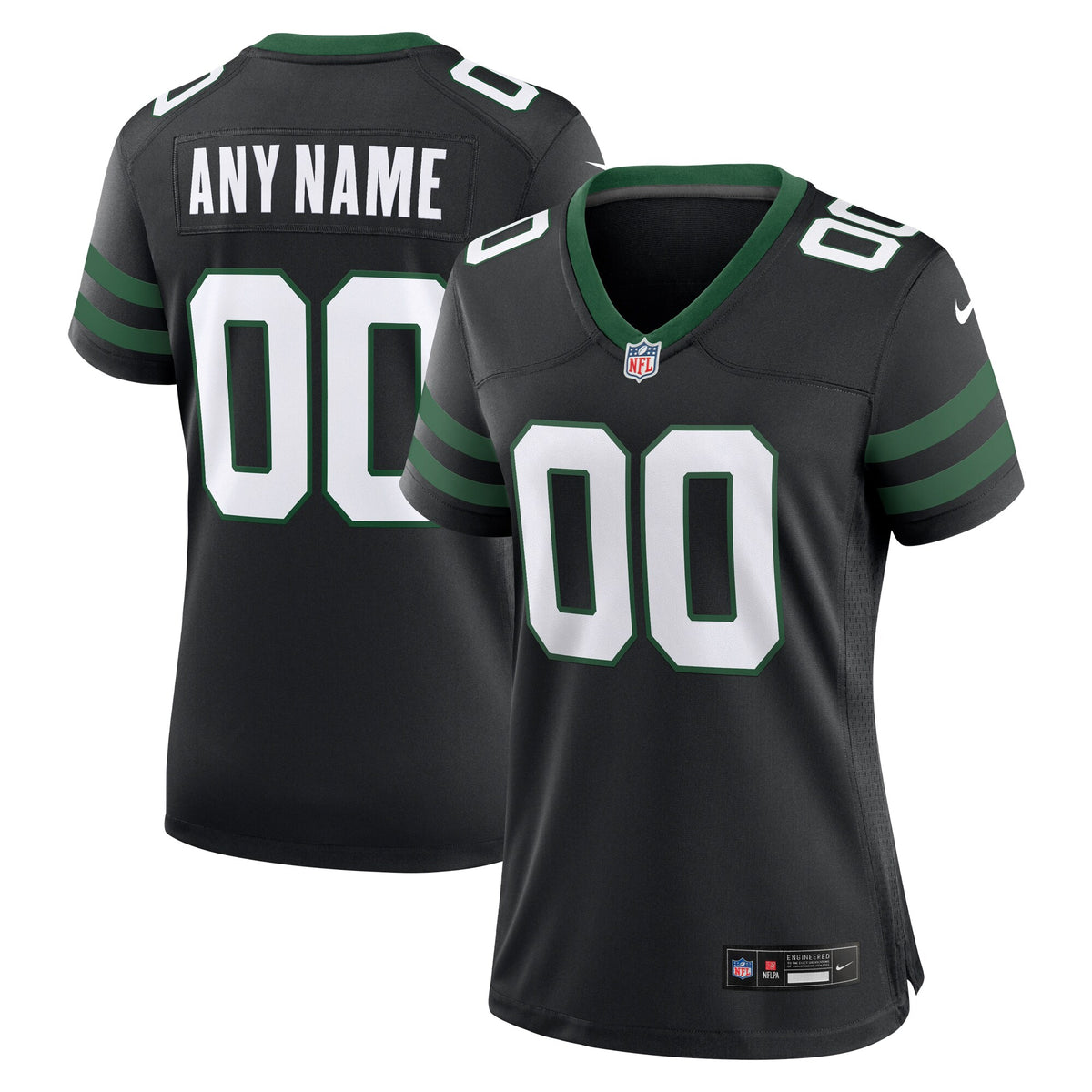 Women's New York Jets Nike Legacy Black Alternate Custom Game Jersey