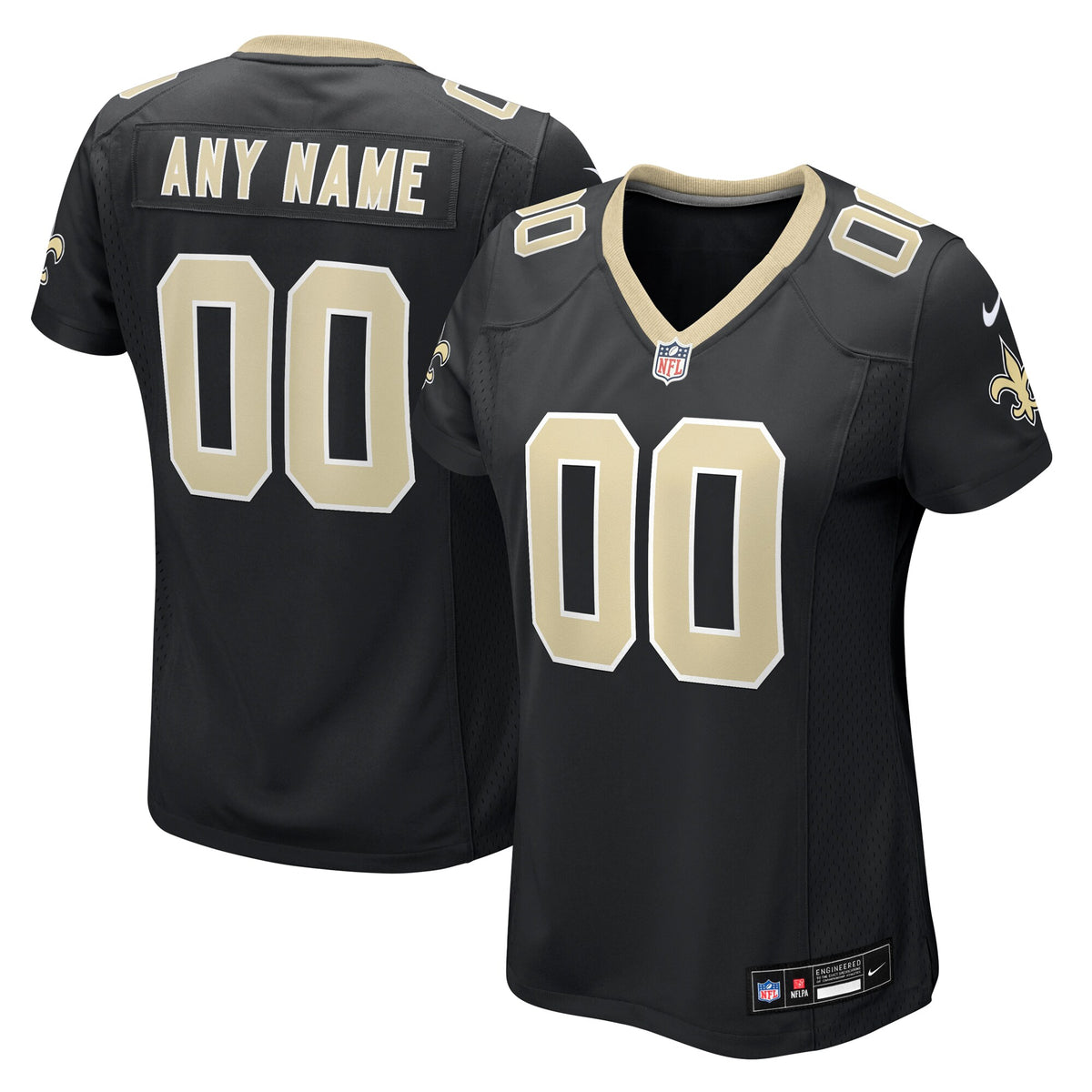 Women's Nike Black New Orleans Saints Custom Game Jersey