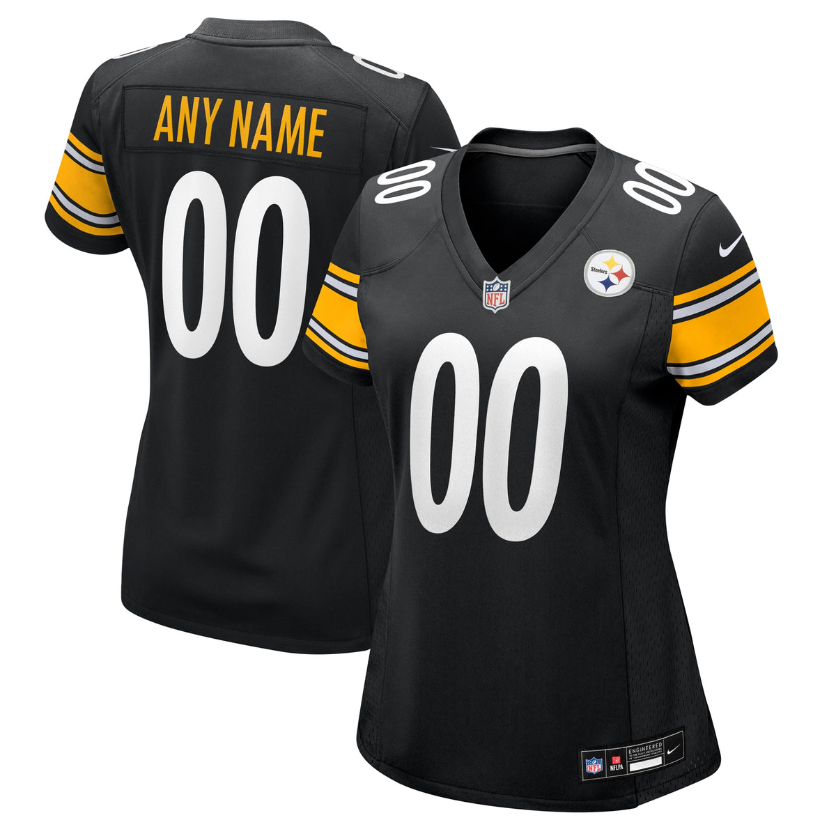 Women's Nike Black Pittsburgh Steelers Custom Game Jersey