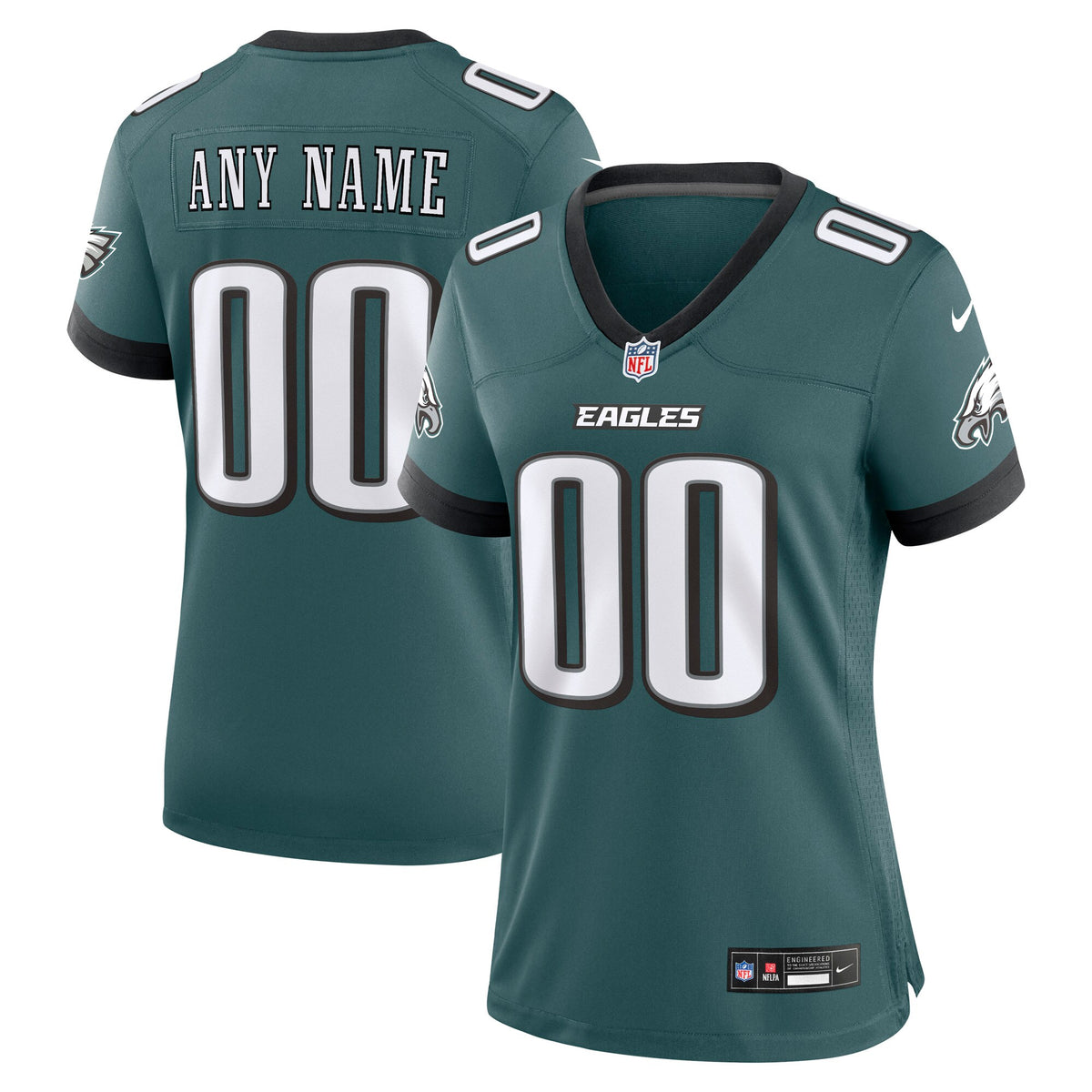 Women's Philadelphia Eagles Nike Midnight Green Team Custom Game Jersey