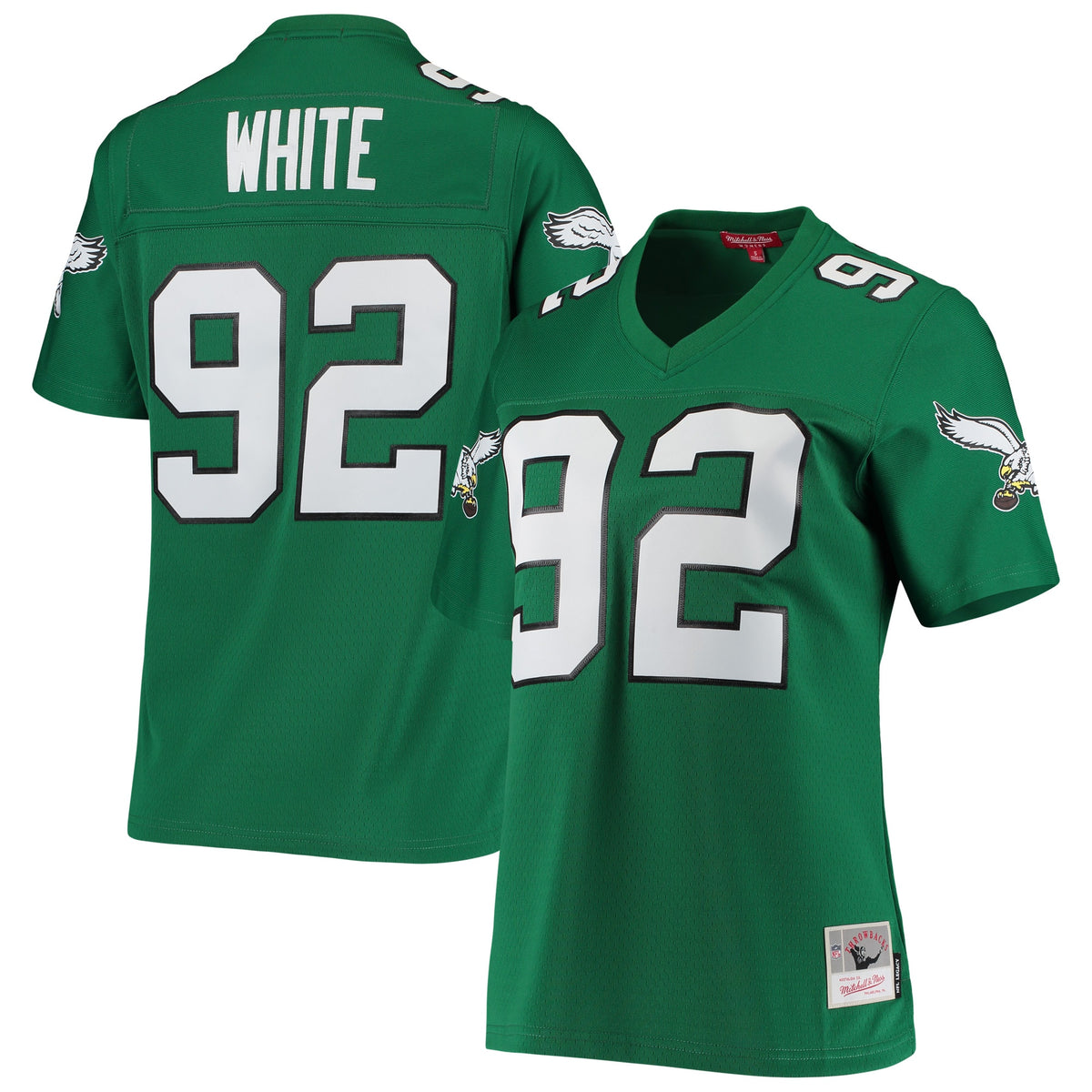Women's Philadelphia Eagles Reggie White Mitchell & Ness Kelly Green 1990 Legacy Replica Jersey