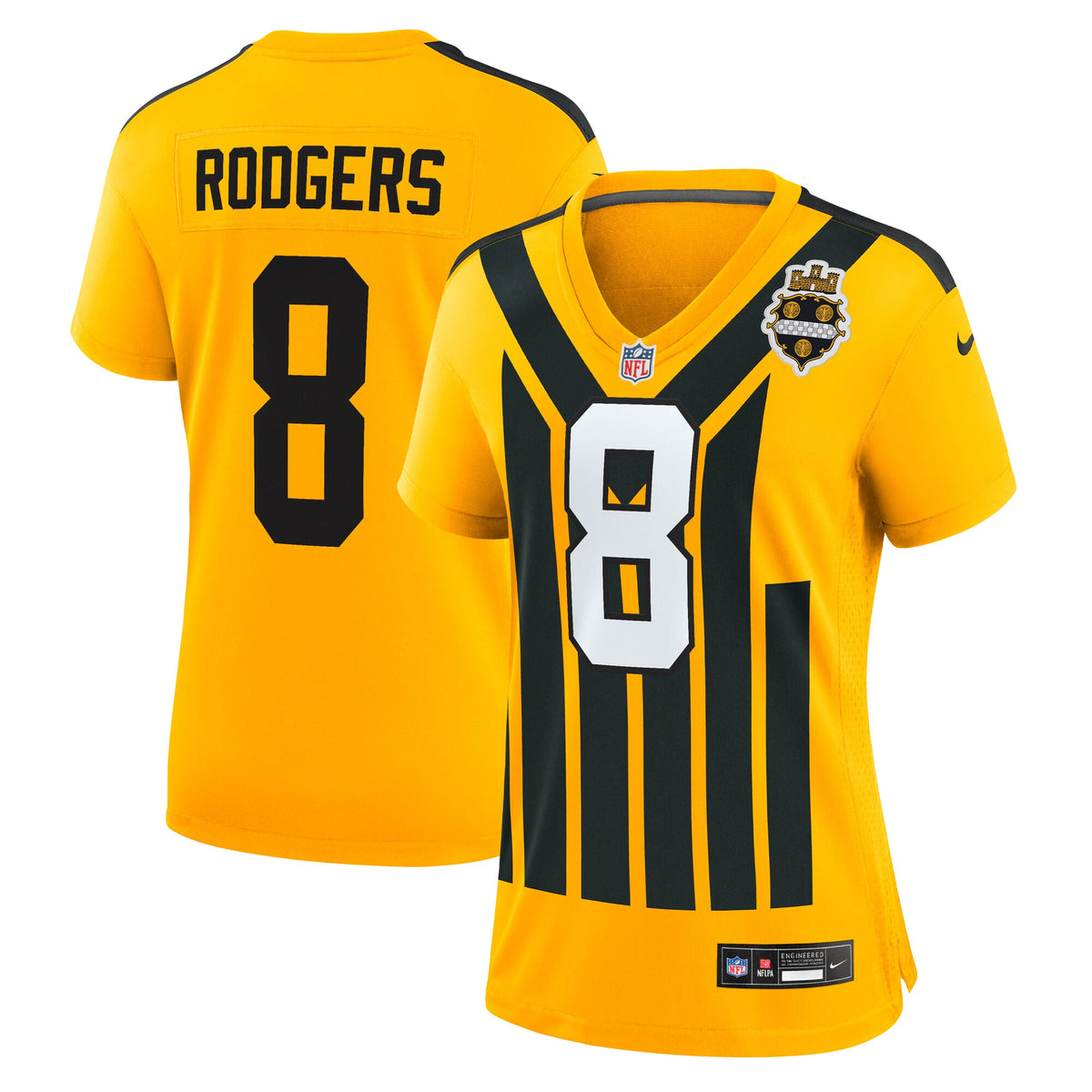 Women's Pittsburgh Steelers Aaron Rodgers Nike Gold Alternate 1933 Throwback Game Jersey