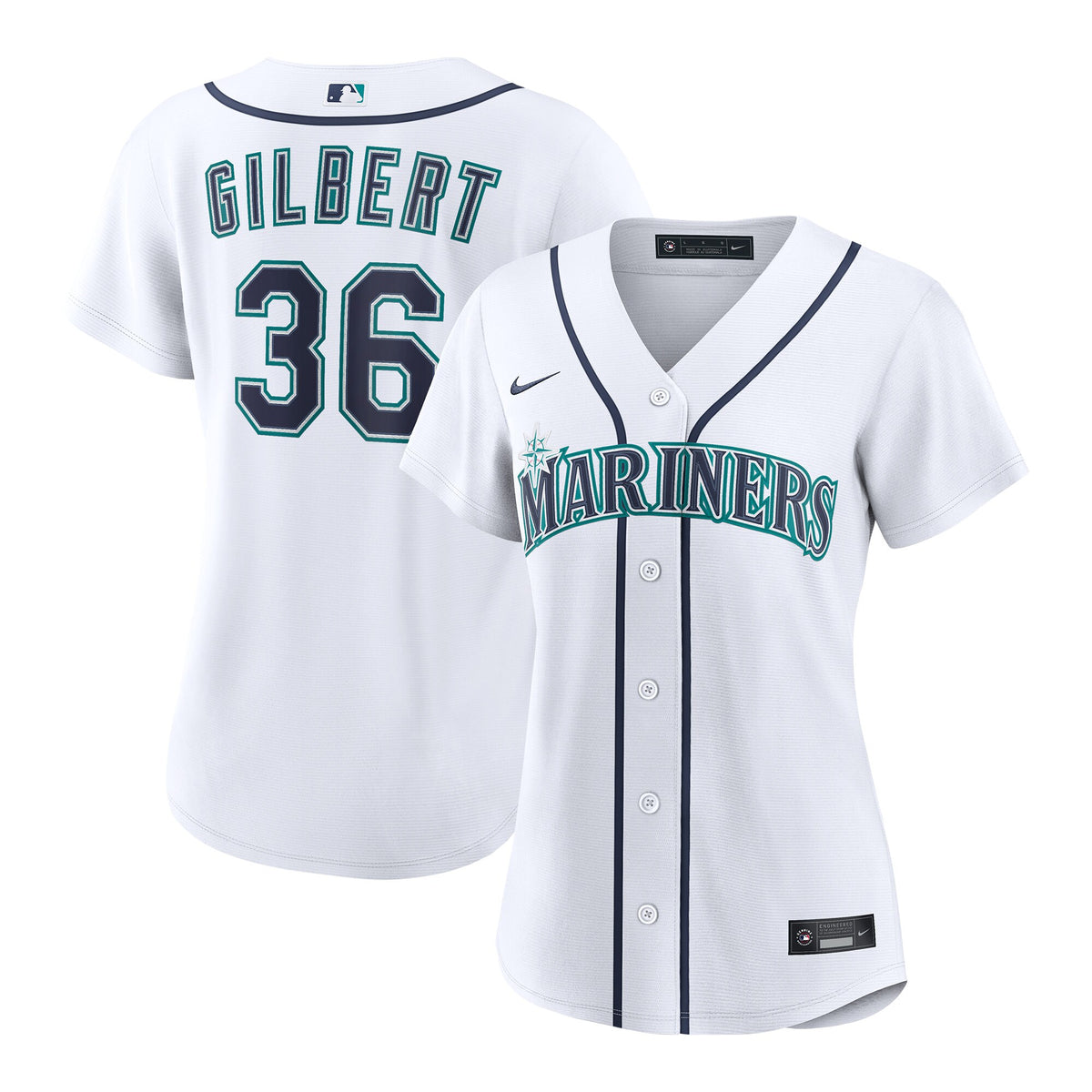 Women's Seattle Mariners Logan Gilbert Nike White Home Replica Jersey