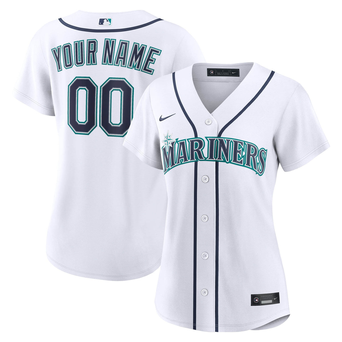 Women's Seattle Mariners Nike White Home Replica Custom Jersey