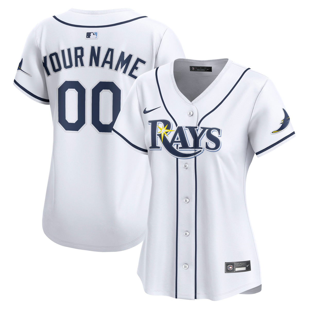 Women's Tampa Bay Rays Nike White Home Limited Custom Jersey