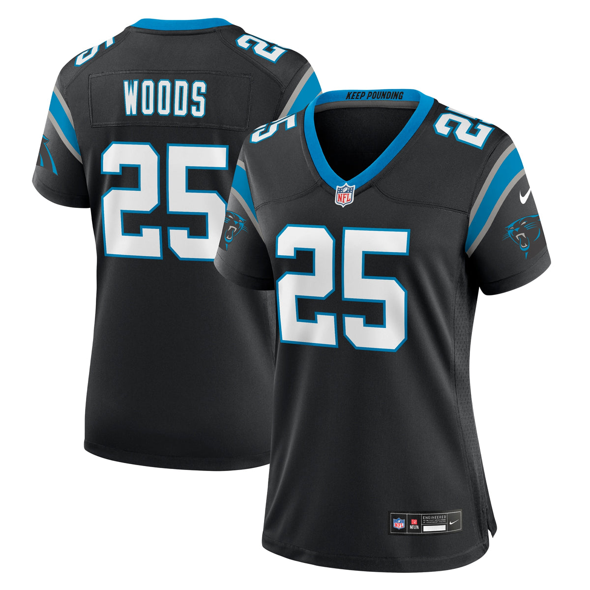 Xavier Woods Carolina Panthers Nike Women's Team Game Jersey Black