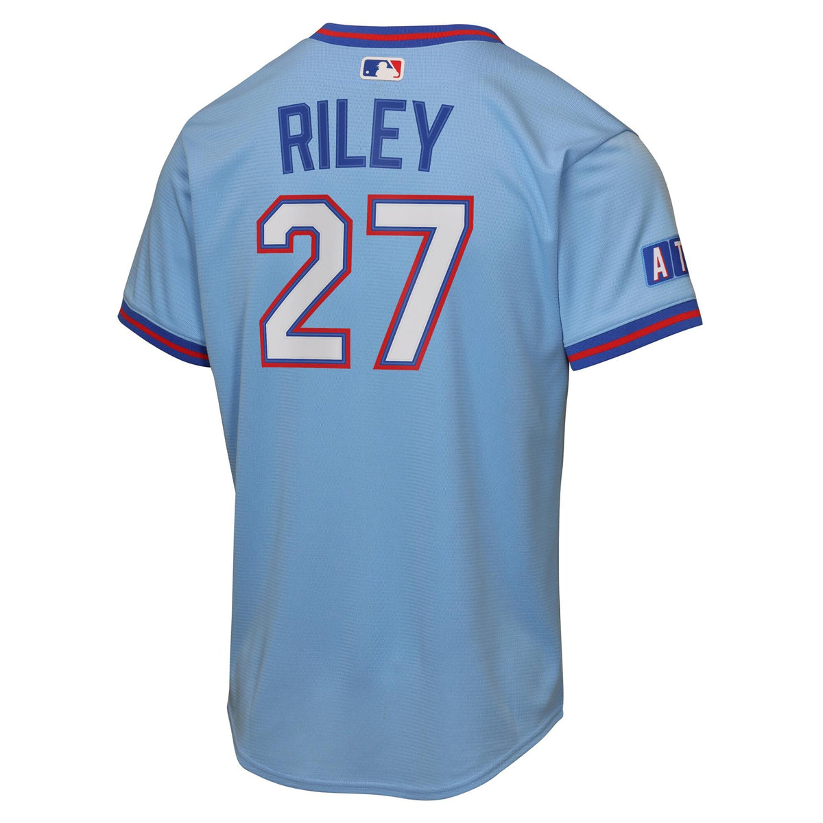 Youth Atlanta Braves Austin Riley Nike Powder Blue 2026 City Connect Stadium Jersey