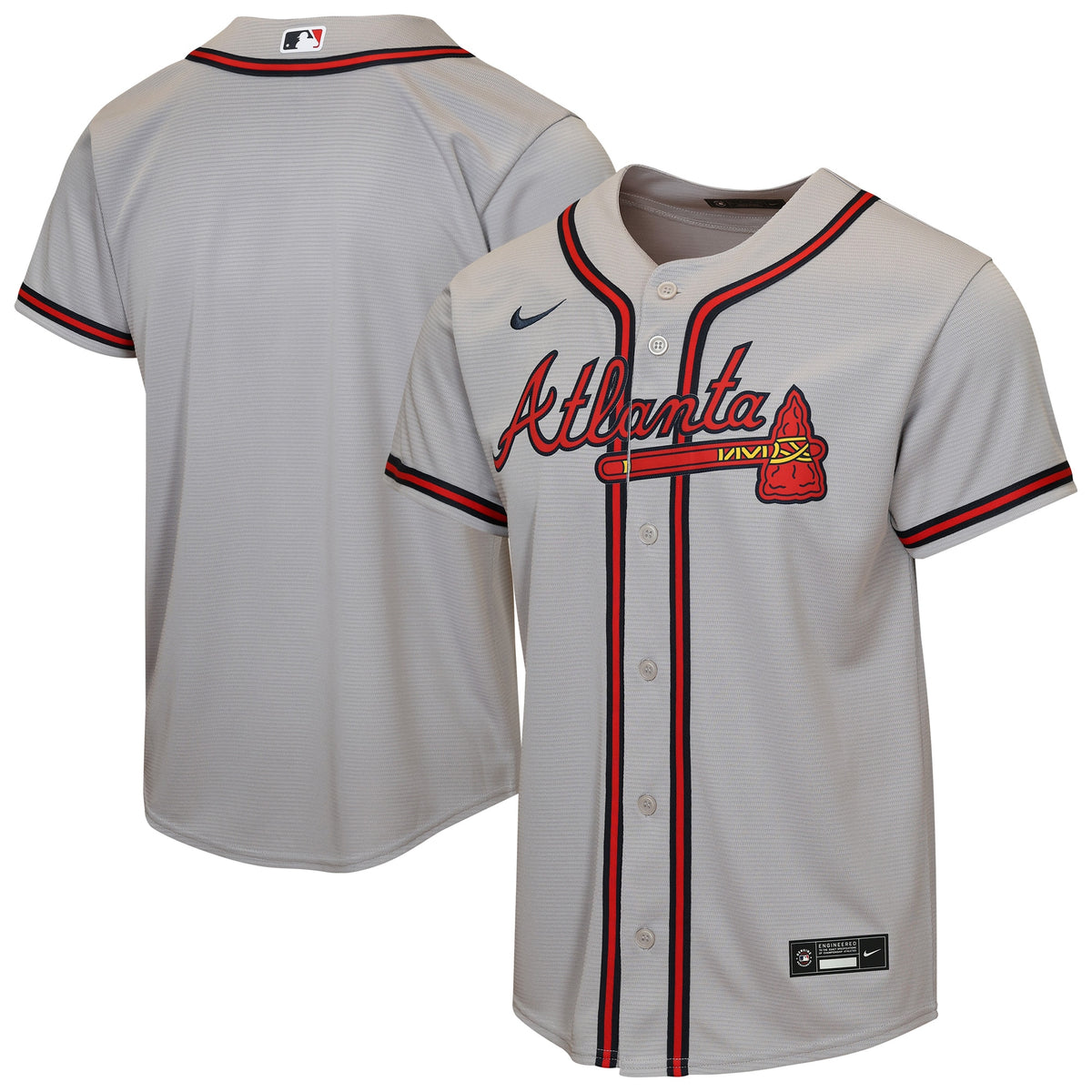 Youth Atlanta Braves Nike Gray Road Replica Jersey