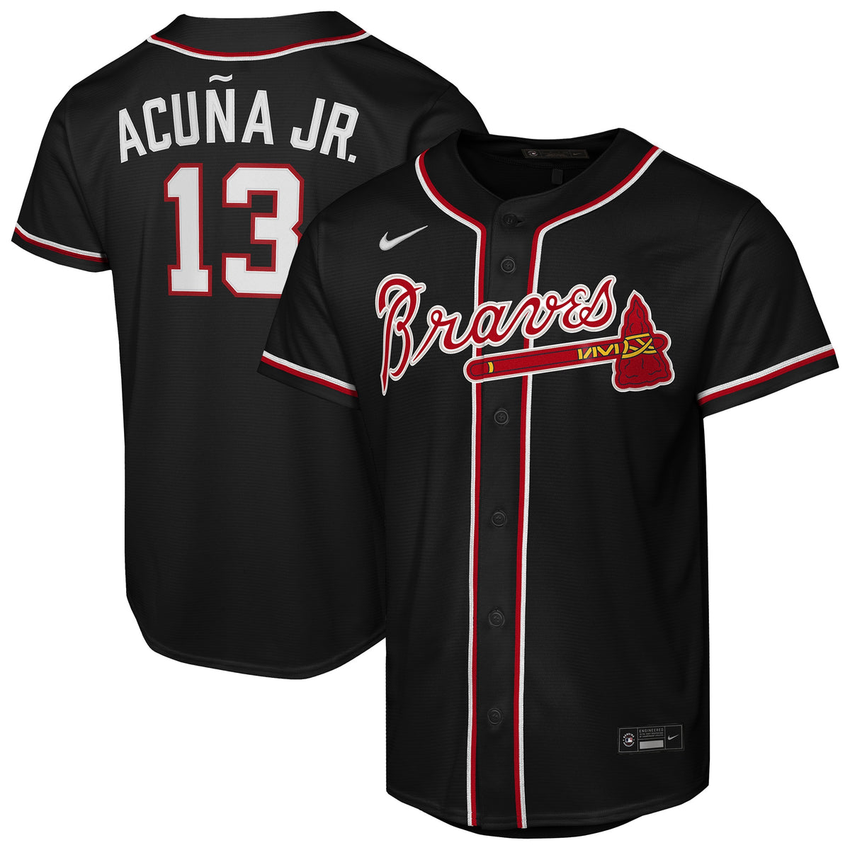 Youth Atlanta Braves Ronald Acuí±a Jr. Nike Black Fashion Replica Player Jersey
