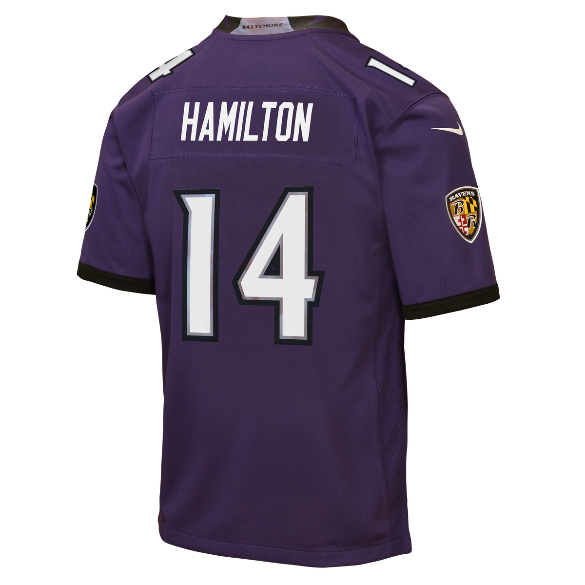 Youth Baltimore Ravens Kyle Hamilton Nike Purple Team Game Jersey