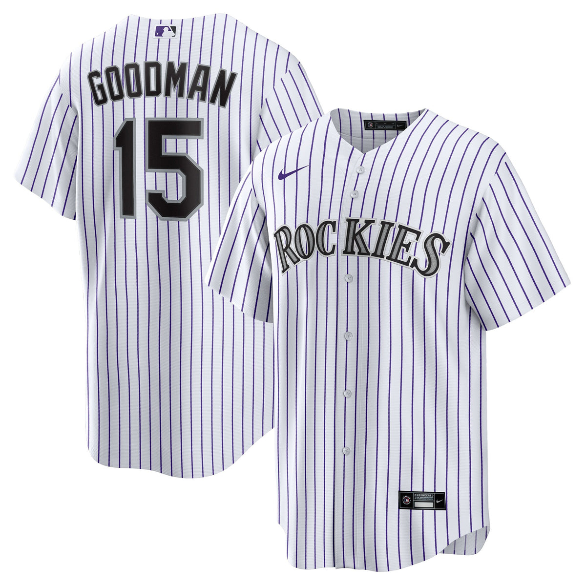 Youth Colorado Rockies Hunter Goodman Nike White Home Replica Jersey