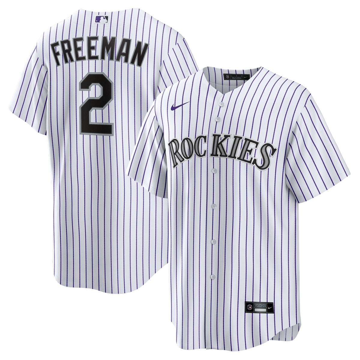 Youth Colorado Rockies Tyler Freeman Nike White Home Replica Jersey