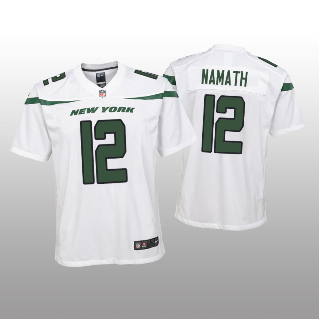 Youth Joe Namath #12 New York Jets White Game Jersey