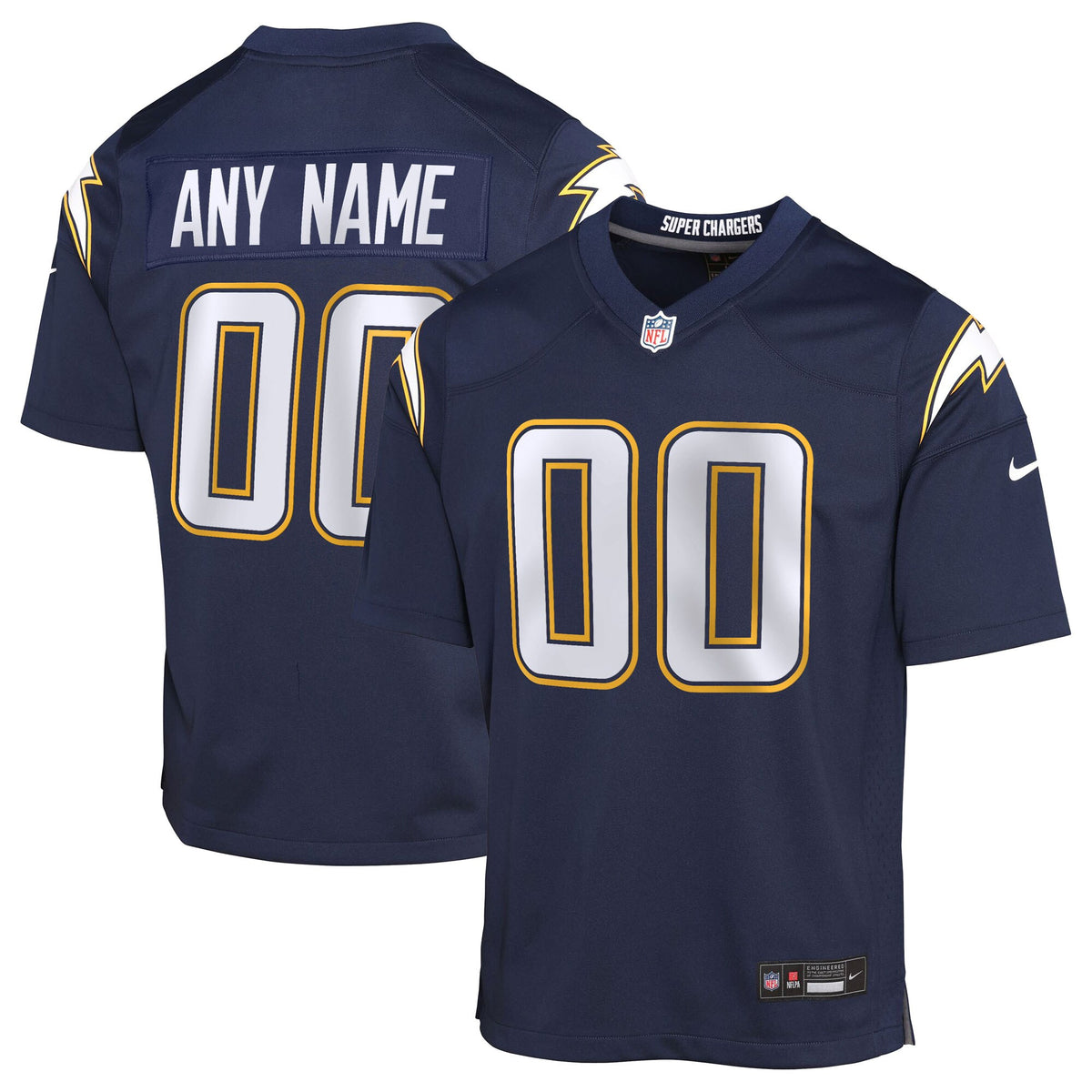 Youth Los Angeles Chargers Nike Navy Alternate Super Chargers Game Custom Jersey