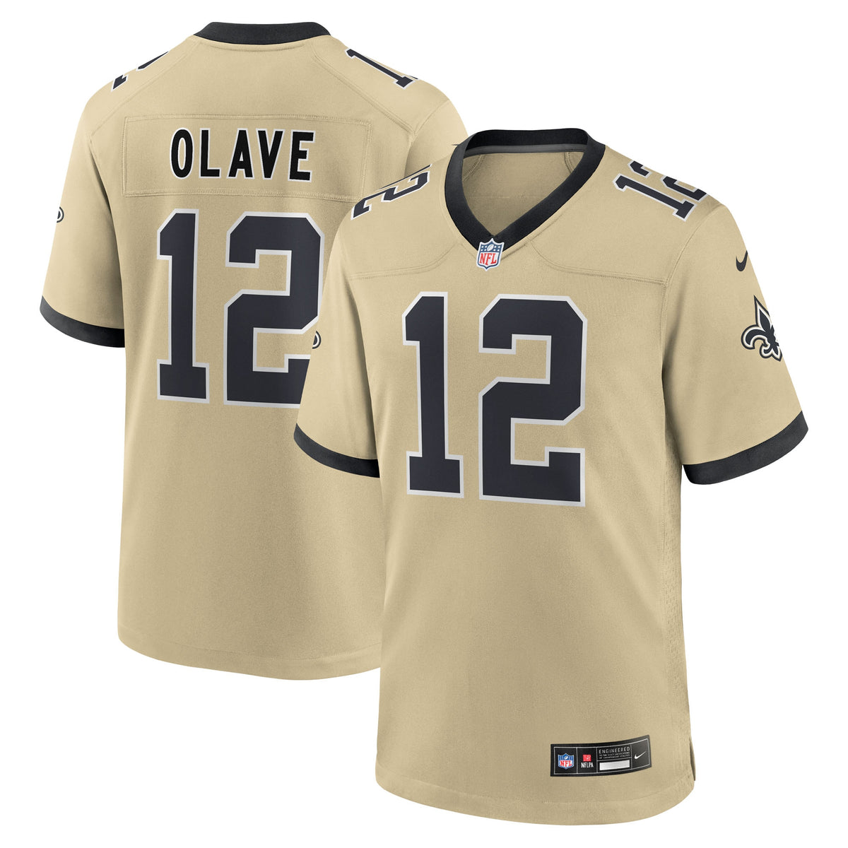 Youth New Orleans Saints Chris Olave Nike Gold Gameday Golds Alternate Game Player Jersey