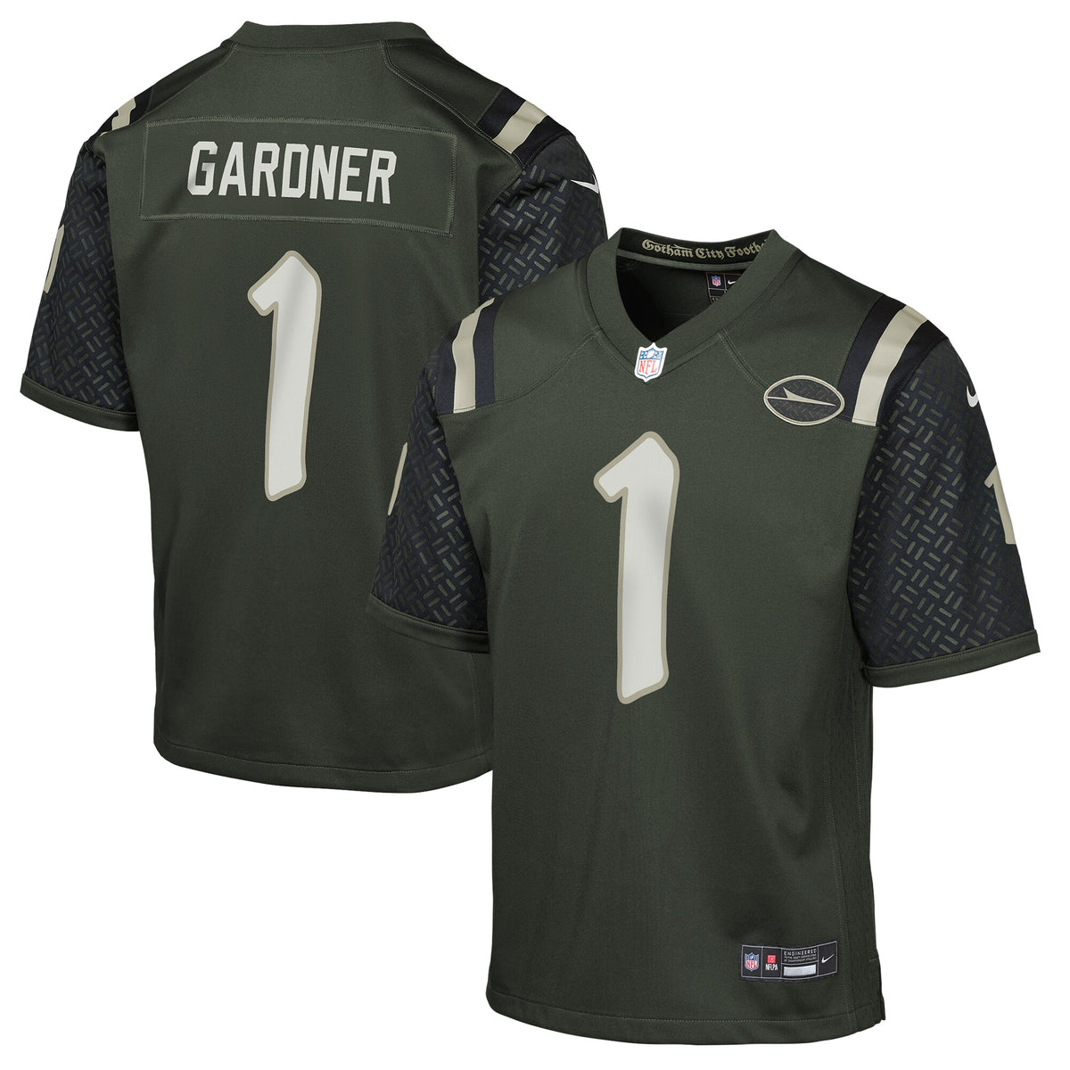 Youth New York Jets Ahmad Sauce Gardner Nike Gotham Green 2025 Rivalries Collection Game Jersey