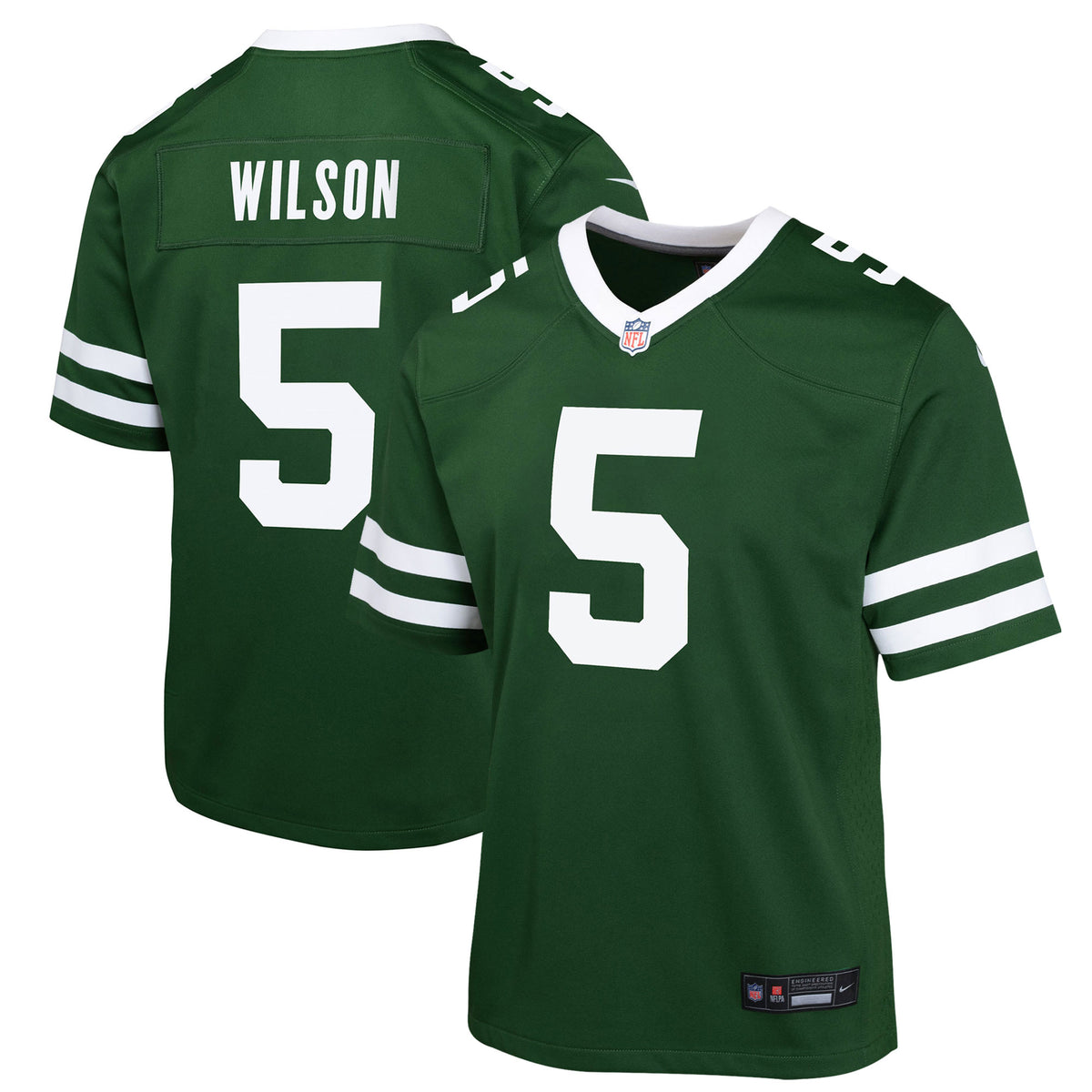Youth New York Jets Garrett Wilson Nike Green Game Jersey