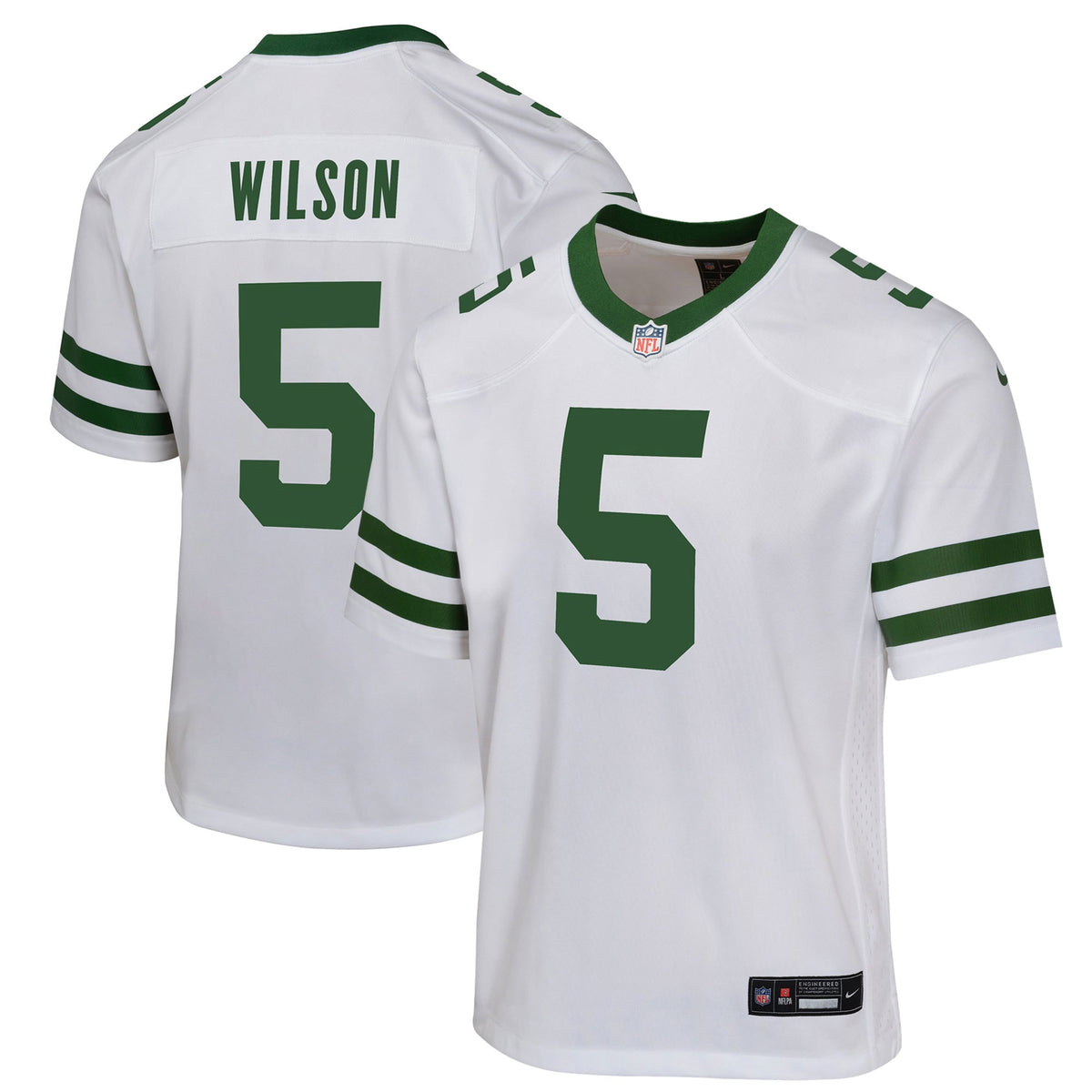 Youth New York Jets Garrett Wilson Nike White Game Jersey