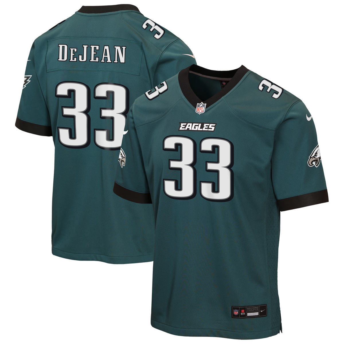 Youth Philadelphia Eagles Cooper DeJean Nike Midnight Green Team Game Jersey