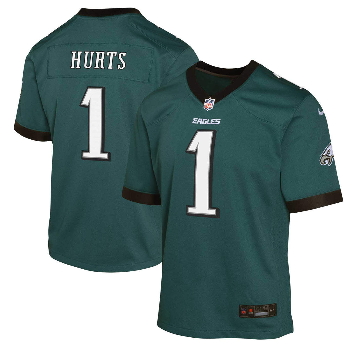 Youth Philadelphia Eagles Jalen Hurts Nike Green Game Jersey