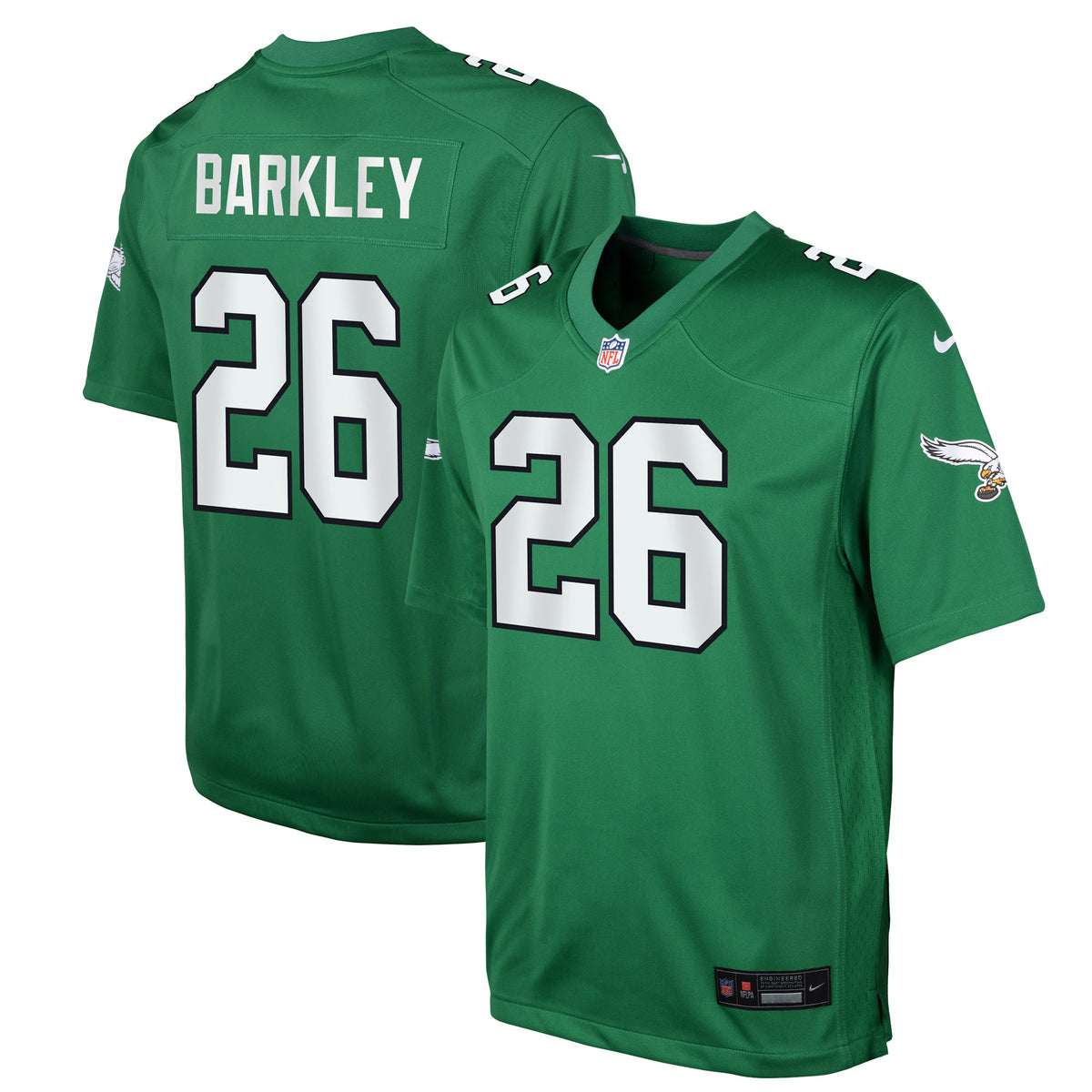 Youth Philadelphia Eagles Saquon Barkley Nike Kelly Green Game Jersey