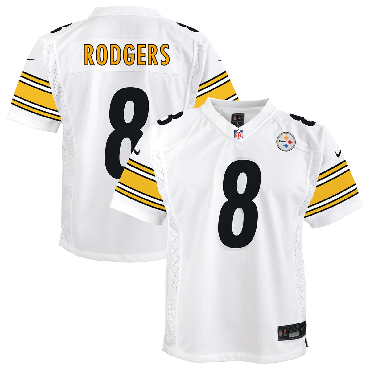 Youth Pittsburgh Steelers Aaron Rodgers Nike White Game Jersey