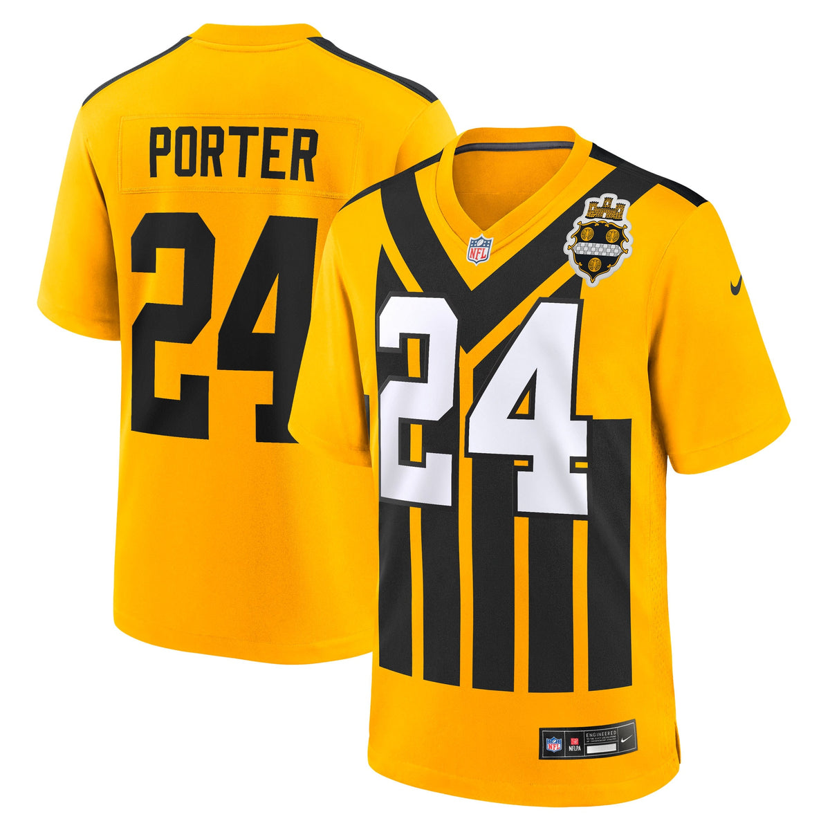 Youth Pittsburgh Steelers Joey Porter Jr. Nike Gold Alternate 1933 Throwback Game Jersey