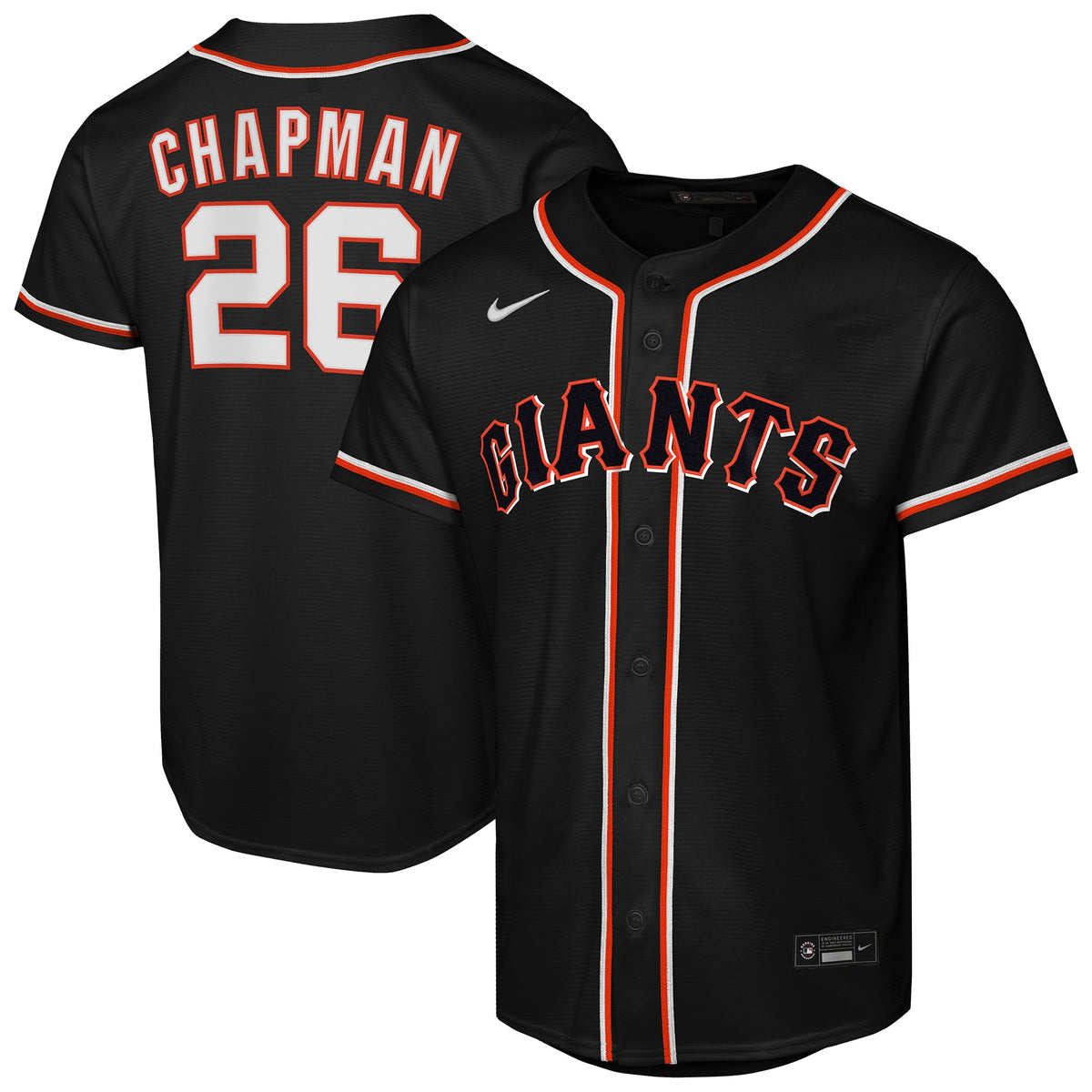 Youth San Francisco Giants Matt Chapman Nike Black Fashion Replica Player Jersey
