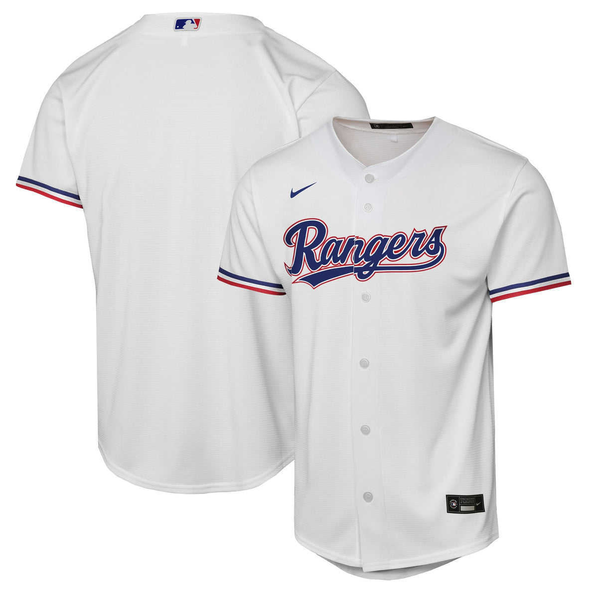 Youth Texas Rangers Nike White Home Replica Jersey