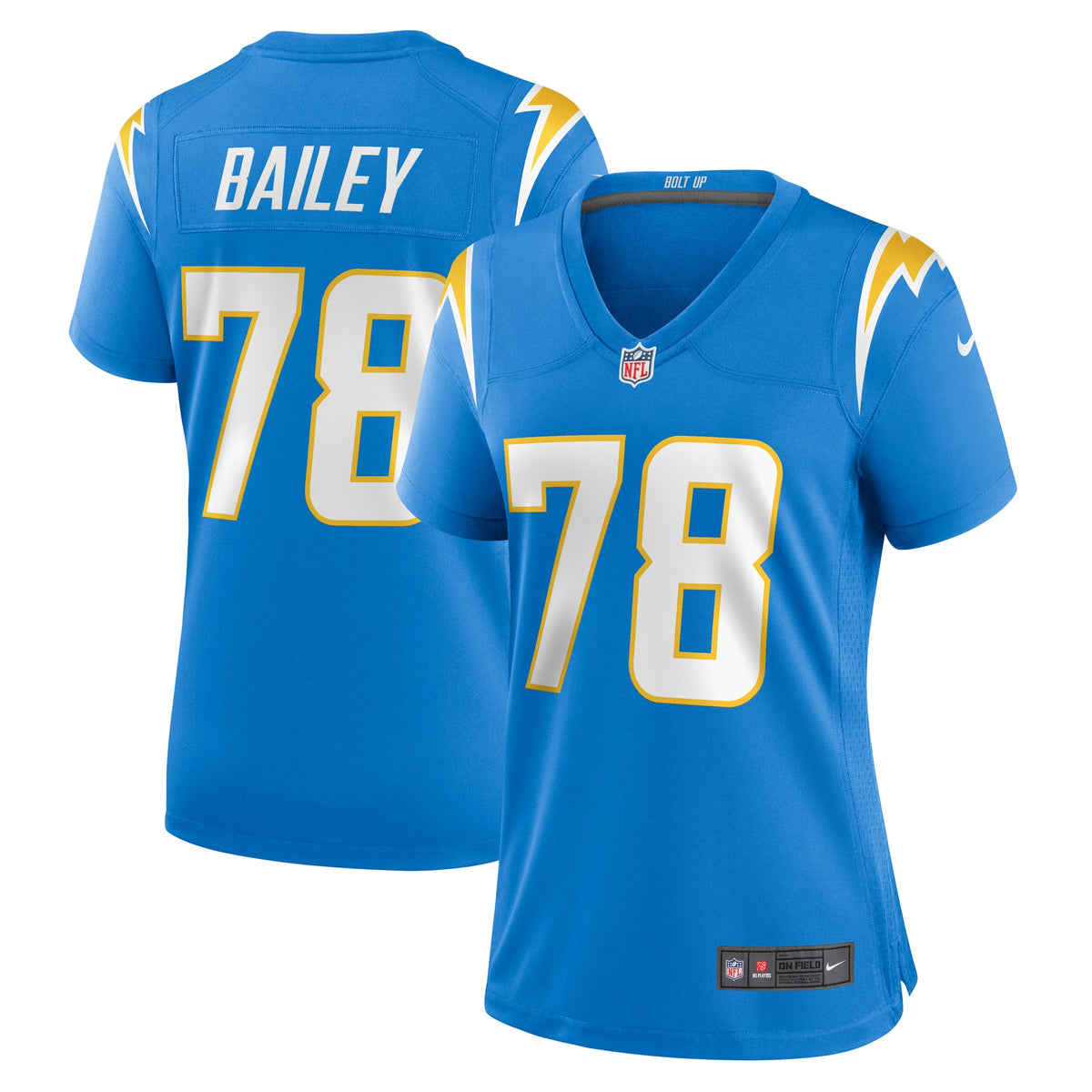 Zack Bailey Los Angeles Chargers Nike Women's Player Game Jersey Powder Blue